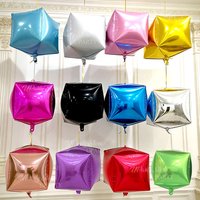 6/3/1pc Cube Foil Balloons 22Inch Helium Air 4D Square Balloons for Birthday Wedding Engagement Anniversary Party Decor Favor