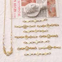 1Pc 14K Gold Plated Diamond Inlaid Extend Connector Chain For DIY Bracelets Necklaces Decoration Jewelry Making Findings