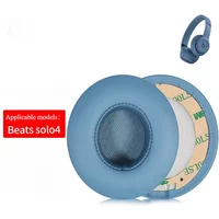 Suitable for Beats Solo 4 Wireless Headphone Cover, Protein skin Sponge Earmuffs Replacement Parts with Double-sided Tape