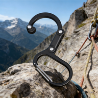 Premium Aluminum Alloy D-Ring Carabiner Lockable Heavy Duty Tactical Key Tool for Outdoor Hiking Camping Gear