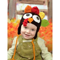 Children's Thanksgiving Turkey Hat Winter Cute Warm Cartoon Baby Cap Holloween Headwear Supplies Festival Birthday Gifts