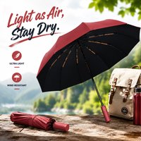 Automatic Reinforced Umbrella with 24 Bones, Windproof Business Style, UV Shield for Sunny and Rainy Days