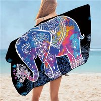 BeddingOutlet Elephant Bath Towel Bathroom Microfiber Mandala Beach Towel for Adult Bohemian Hippie Shower Toalla