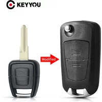 KEYYOU For Vauxhall Opel Astra Vectra Zafira Fob Car Key Shell 2 Button Folding Flip Remote Key Case HU46 Blade