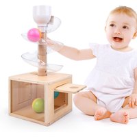 Montessori Toys Baby Early Education Puzzle Rotating Track Rolling Ball Sliding Ball Wooden Tower Toy Set 0-3 Years Old image 4
