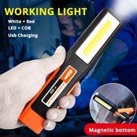 LED Work Light with Magnet Maintenance Lighting Flashlight Car Garage Mechanic Lamp Charging COB Car Maintenance Light with Hook