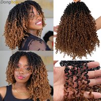 Ombre Yanky Twist Crochet Hair Burgundy Ginger 1B 4 30 27 Colors 8 12 Inch Pre-Looped Yanky Twist Crochet Braids Hair for Women