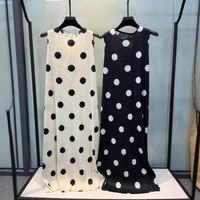 Miyake Pleated Dresses 2026 Summer New Polka Dot Fashion Print Loose Plus Size Sleeveless Vacation Long Dress Women's Clothing