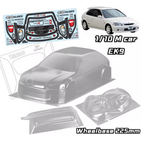 1/10 CIVIC Type R EK9 M car RC body PC 225mm wheelbase lampshadeTransparent drift body shell for 3Racing CARTEN XPRESS M car