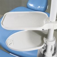 2PCS Dental Plastic Scaler Tray Plastic Rotatable Plate Post Mounted Shelf Tray Table Dentistry Chair Accessories Instrument