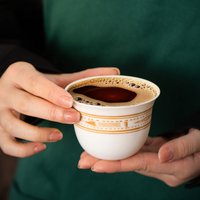 Turkish Coffee Cup Arabic Design Dehua White Porcelain Espresso Cappuccino Ceramic Mug Home Bar Gift