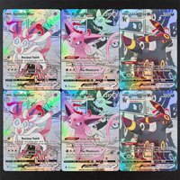 Self Made TCG English Pokemon Manga Style Umbreon Espeon Sylveon Eevee Vaporeon Flareon Leafeon Glaceon Jolteon Game Card Toy