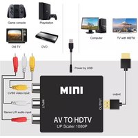 AV TO HDTV Adapter 1080P Video Composite Converter AV2HDTV RCA CVSB L R Video Scaler Converter Box