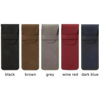Vintage Frosted PU Leather Flap Pen Case High-end Fountain Pen Protective Sleeve Large Capacity Double Set of Pen Case