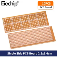 10pcs 2.5x6.4cm protoboard DIY Universal Experiment Matrix Single Side PCB Board Single Row Continuous Hole Circuit Boards