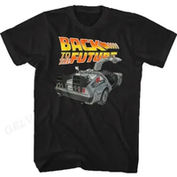Women Back To The Future Delorean T Shirt Flame Car Print Short Sleeve O Neck Soft Washable Tops Summer Casual Streetwear