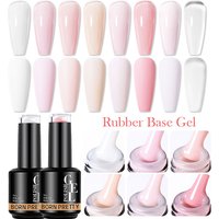 BORN PRETTY Milky Pink Rubber Base Gel Nail Polish Glitter 15ml Semi-Permanent Varnish Soak Off Self Leveling UV LED Gel