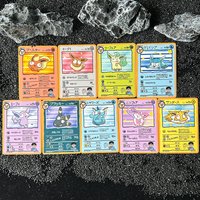 DIY PTCG Self-made Ugly-cute style Eeveelution Card Eevee Vaporeon Jolteon Flareon Glaceon Umbreon Birthday Anime Game Gift Toy