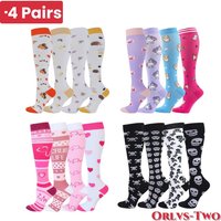4 Pairs of Compression Socks Men Women Medical Varicose Veins Nursing Socks For Outdoor Running Pregnant Sports Socks