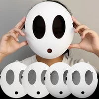Game Bros Shy Guy Mask Halloween Cosplay Unisex Kid Full Face Masks Home Party Accessories Prop Children Boy Girl Plastick Mask