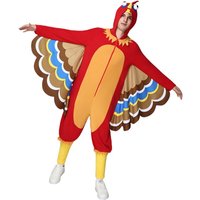 Adult Fleece Turkey Costume Thanksgiving Day Animals Onesie Outfits for Men Women Carnival Easter Purim Fancy Dress