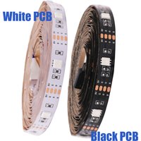 5V 5050 RGB LED Strip Light Home Decoration Waterproof 30 LEDs Flexible Tape Lamp 50cm 1m 2m 5m with 4pin Plug White/Black PCB