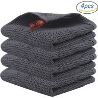 Serviette de cuisine en coton, 4 pièces, chiffon de nettoyage magique Ultra doux, chiffons de nettoyage absorbants, lingettes épaisses, torchon