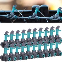 10pcs Outdoor Adjustable Drippers Quick Push Tee Connecter Garden Watering Irrigation System 1/4 "hose Sprinkler for Plant Acce