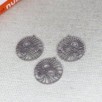 3pcs/Lot Stainless Steel Round Sun Charm Accessories DIY Jewelry Making For Bracelets Earring Necklaces For Party Gift