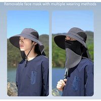 Wide Brim UV Protection Sun Hat Full Face Shield Breathable Outdoor Fishing Cap Lightweight Travel Sun Hat Anti-UV Summer Men