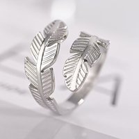 DOTIFI Feather Angel Wings Open End Ring Hip Hop Style Adjustable Geometric Minimalist Unisex Jewelry Gift Daily Commuter Wear