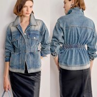 Blouse Jacket Denim Women's Spring/Autumn Washed Lapel Retro Petite Relaxed Fit New Comfortable Fashionable Niche Versatile Chic