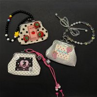 Original Vintage Y2K Millennium Wallet Pendant KeyChains Hot Girl Cowboy Ins Multi functional accessory decoration couple gifts