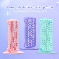 AJAZZ 3060I Bluetooth Wireless Cute Style Rechargeable Office Typing Membrane Keyboard for PC