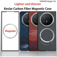 for Honor magic V6 Aramid Carbon Fiber Case Kevlar Cover Ultra-Thin Lightweight Armor Protective Cover Durable Sturdy