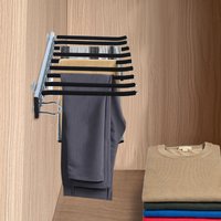 Heavy Duty Wardrobe Pull-out Trouser Rack w/Silent Rail Left Mounting Steel Rack