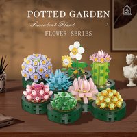 Mini blocs de construction succulents en pot, fleurs créatives bonsaï, modèle 3D, briques, jouets pour filles et garçons, cadeau, décoration de bureau MOC