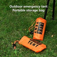【Happy】Outdoor Insulated Emergency Tent Waterproof Emergency Life Saving Insulated Tent Includes Life Whistle Ripstop TentPouch