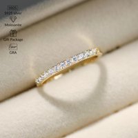 1.3-2.0mm Moissanite Ring for Women Sparkling Wedding Eternity Bands 100% S925 Sterling Silver Jewelry Classic Ring GRA