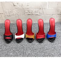 New popular elegant crystal patent leather sexy round toe 12cm fashionable, versatile, comfortable slim heel high heels