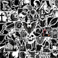 50Pcs Black and White Gothic Stickers Vinyl Waterproof for Laptop Phone Case Notebook Water Bottle DIY Stickers