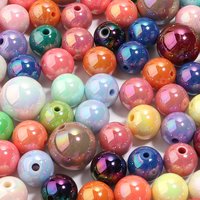 20-200pcs/lot 6-16mm Plated UV Colored Acrylic Ball Beads Loose Spacer Round Bead For DIY Phone Chain Bracelet Jewelry Accessory