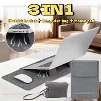 Portable Leather Laptop Sleeve Case Bag for Macbook Air Pro 13 13.6 M4 Stand Notebook Case with Stand Men WomenCover