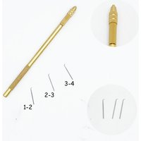 Professional Bronze Wig Ventilating Holder with 3 Pcs Pin ventilating needle for wig making Crochet Hook tools