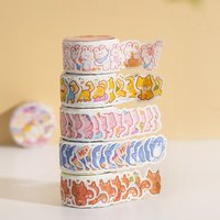 100 PCS Cute Cartoon Animal Washi Masking Tapes for Scrapbooking Planners DIY Crafts Material Decoration