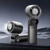 Mini Handheld Turbo Cooling Fan 100 Wind Speeds Semiconductor Refrigeration USB Rechargeable LED Display Protable Small Fan