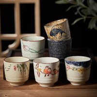 150ml Japanese Retro Ceramic Tea Cup Water Mug Sake Coffee Cup Crockery Tea Cups Kitchen Drinkware Bar Restaurant Tableware