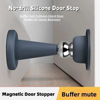 No-drill Silicone Door Stop Strong Magnetic Door Stopper Buffer Anti Collision Silent Door Holder Strong Suction Floor Stopper