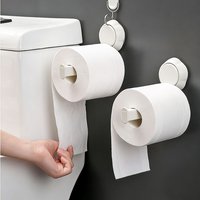 1PC No Drill Suction Cup Toilet Paper Holder, Removable Wall Mount Tissue Roll Rack,Punch-Free Tissue Roll Organizer