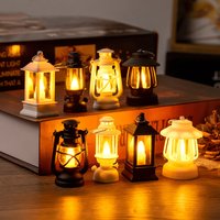 Mini Led Retro Glowing Pony Lantern Simulation Cande Light Night Light Dollhouse Miniature Kerosen Lamp Home Decor Toy